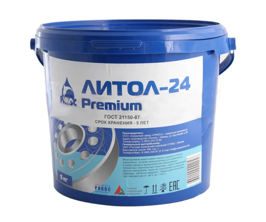 RICOS Литол-24 Premium (ГОСТ 21150-87) Ведро полимер. 3,0 л (2,5 кг)