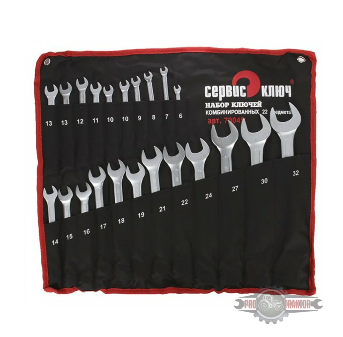 СК Набор ключей 22 предмета сумка (6-19, 21, 22, 24, 27, 30, 32) холодный штамп CR-V (70045)